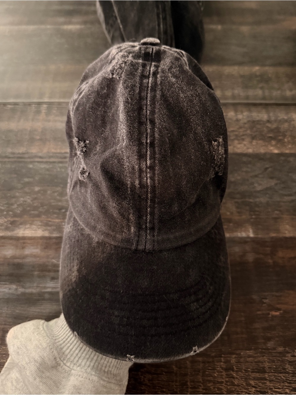 David and Young Black Distressed Baseball Cap